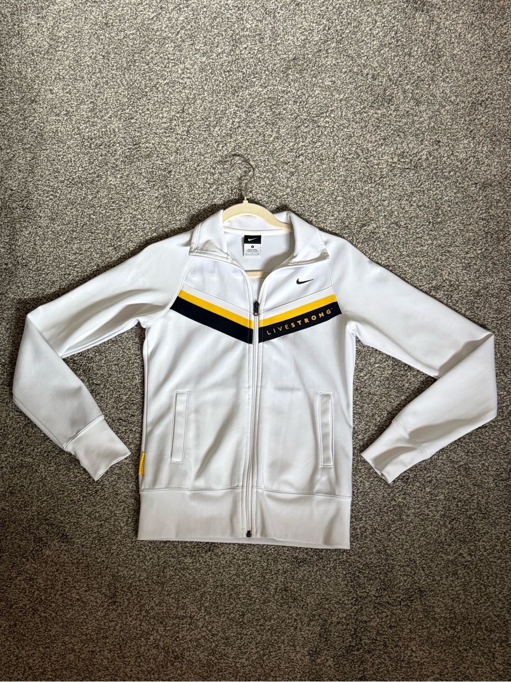 Nike Livestrong White Zip-Up Track Jacket
